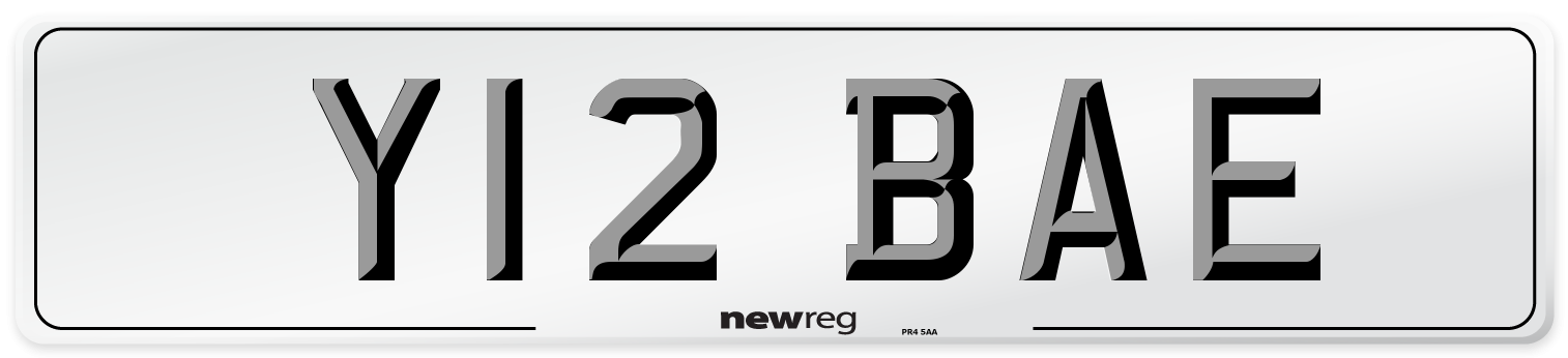 Y12 BAE Number Plate from New Reg